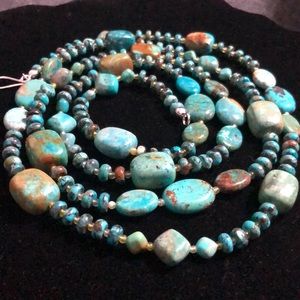 Jay King 48” Turquoise & Serpentine Bead Necklace